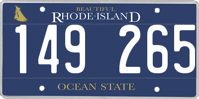 RI license plate 149265