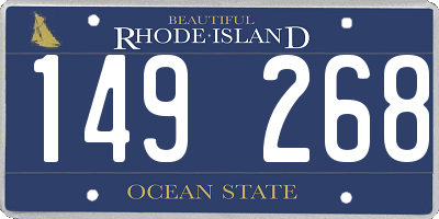 RI license plate 149268