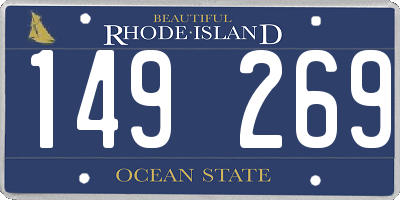 RI license plate 149269