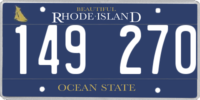 RI license plate 149270