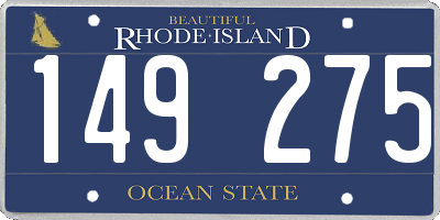 RI license plate 149275