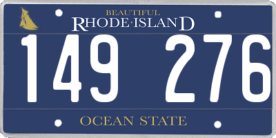 RI license plate 149276