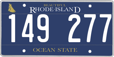 RI license plate 149277