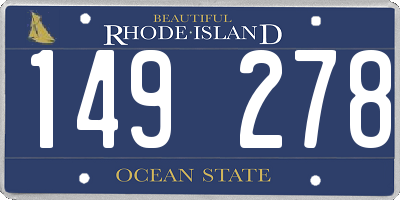 RI license plate 149278