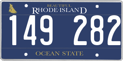 RI license plate 149282