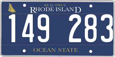 RI license plate 149283