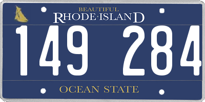 RI license plate 149284