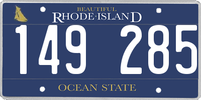 RI license plate 149285