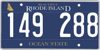 RI license plate 149288