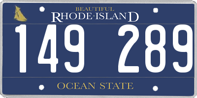 RI license plate 149289
