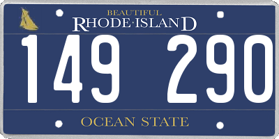 RI license plate 149290