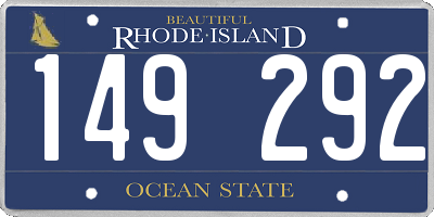 RI license plate 149292