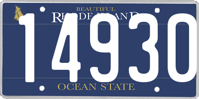RI license plate 14930