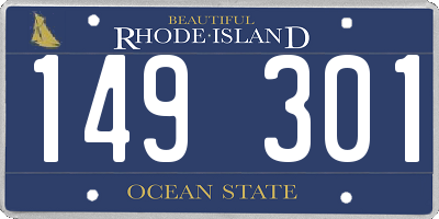 RI license plate 149301