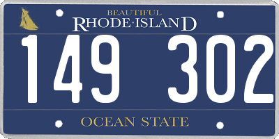 RI license plate 149302