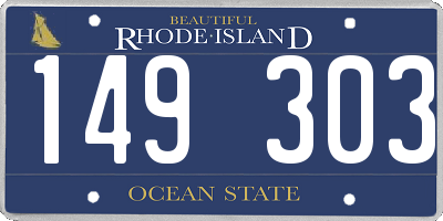 RI license plate 149303