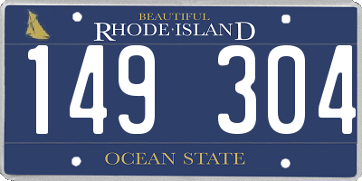 RI license plate 149304