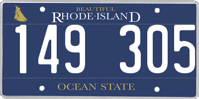 RI license plate 149305