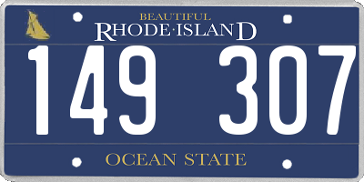RI license plate 149307