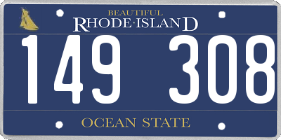 RI license plate 149308