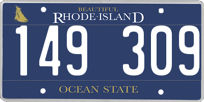 RI license plate 149309