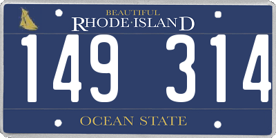 RI license plate 149314