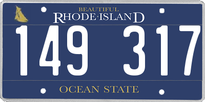 RI license plate 149317