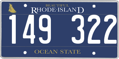 RI license plate 149322