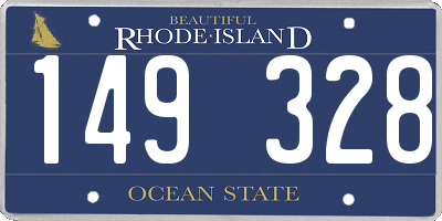 RI license plate 149328