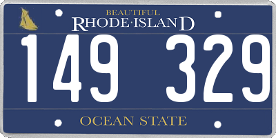 RI license plate 149329