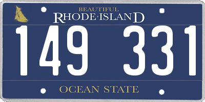 RI license plate 149331