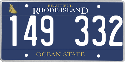 RI license plate 149332