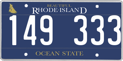 RI license plate 149333