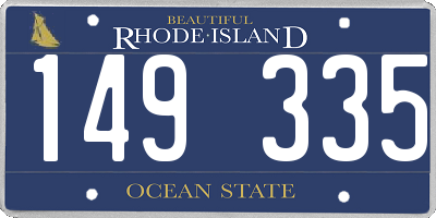 RI license plate 149335