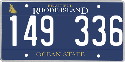 RI license plate 149336
