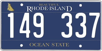 RI license plate 149337