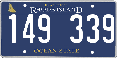 RI license plate 149339