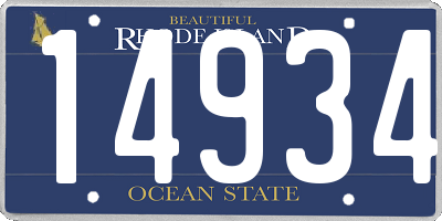 RI license plate 14934