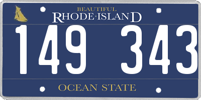RI license plate 149343