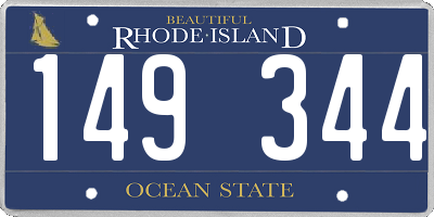 RI license plate 149344