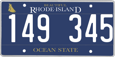 RI license plate 149345