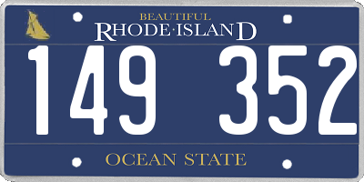 RI license plate 149352