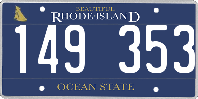 RI license plate 149353