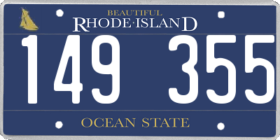 RI license plate 149355