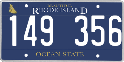RI license plate 149356