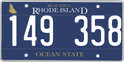 RI license plate 149358