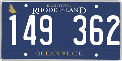 RI license plate 149362