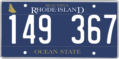 RI license plate 149367