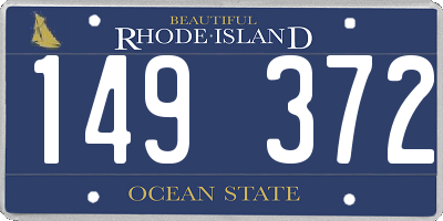 RI license plate 149372