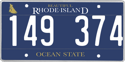 RI license plate 149374